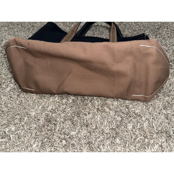 VTG 90s LL Bean Boat & Tote Bag USA Canvas Rare Black Brown medium - Picture 9 of 12